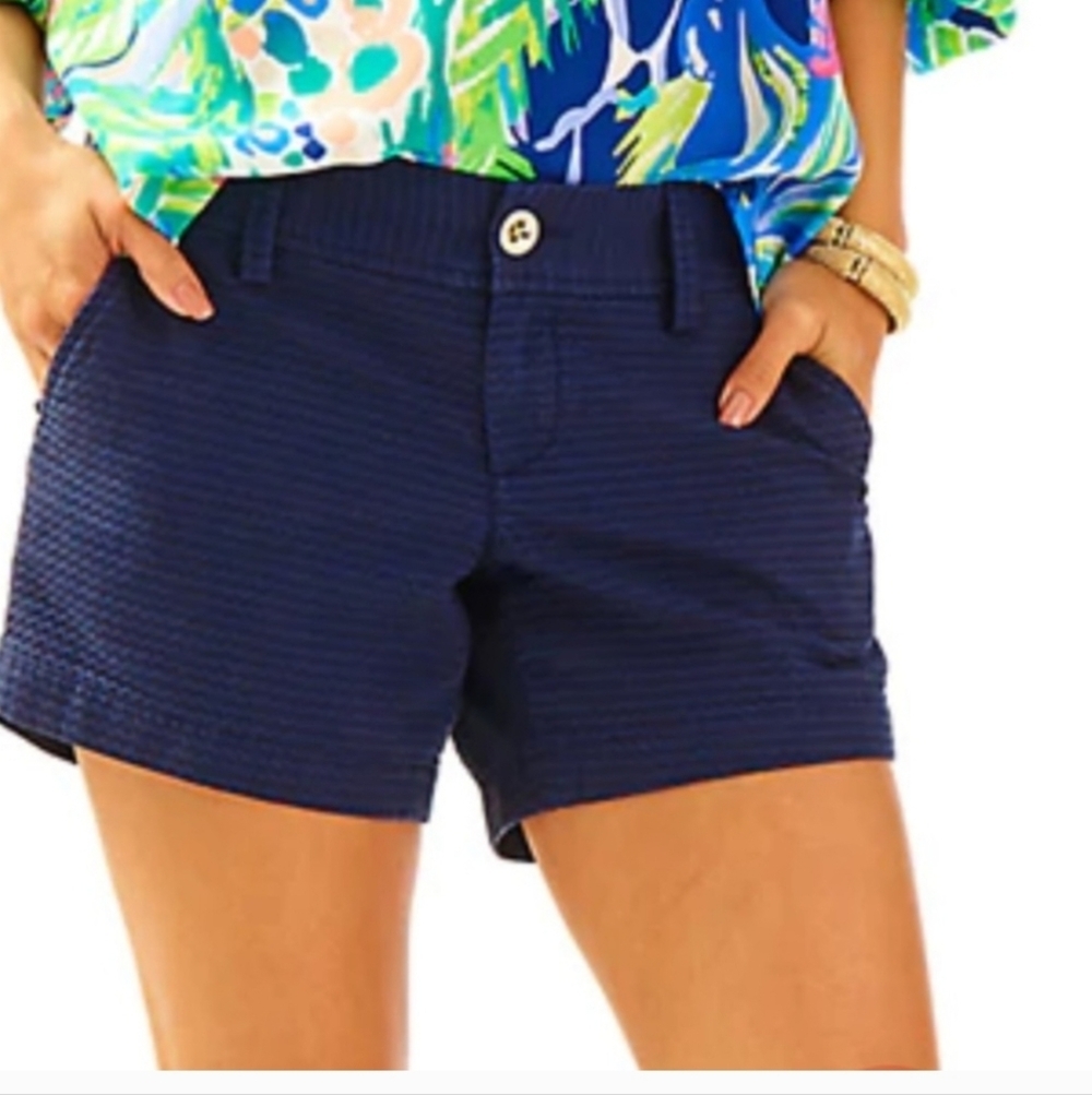 Lilly Pulitzer Callahan Navy Textured Women’s Bermuda Shorts